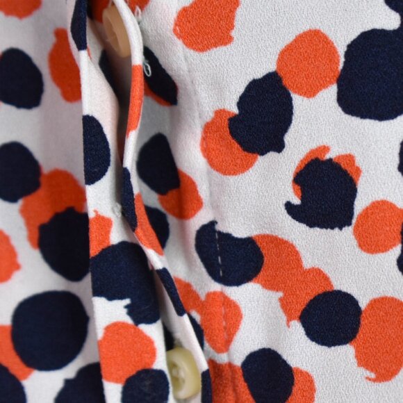 Halogen Blouse S Womens Dotted Pring Long Sleeve Button Down V Neck Workwear - Picture 4 of 8